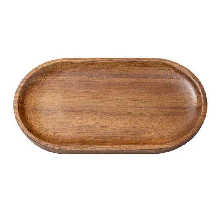 Ellipse Small Cassia Wood Tea Tray Fruit Dessert Plate