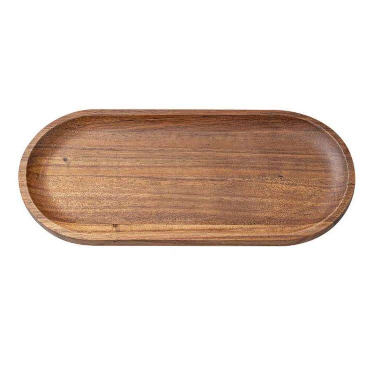 Ellipse Medium Cassia Wood Tea Tray Fruit Dessert Plate