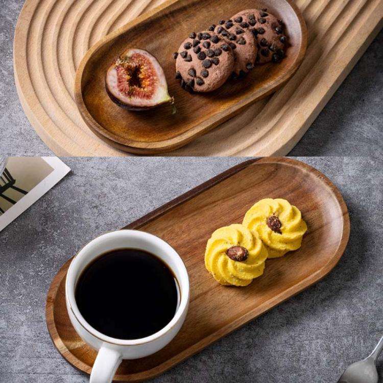 Ellipse Medium Cassia Wood Tea Tray Fruit Dessert Plate