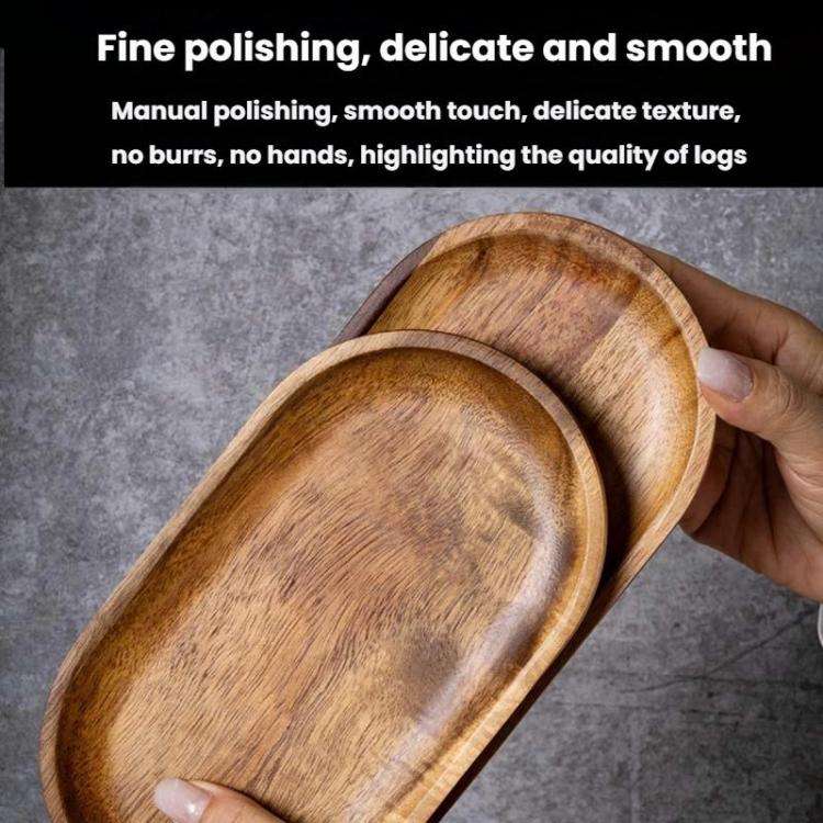 Ellipse Medium Cassia Wood Tea Tray Fruit Dessert Plate