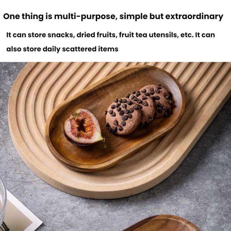 Ellipse Medium Cassia Wood Tea Tray Fruit Dessert Plate