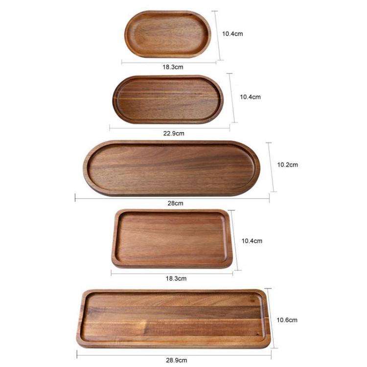 Ellipse Medium Cassia Wood Tea Tray Fruit Dessert Plate