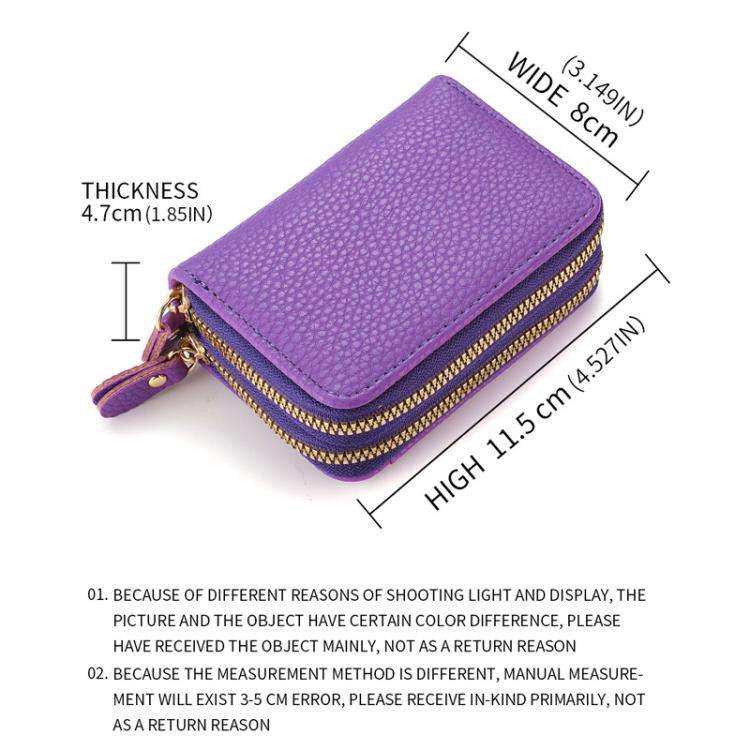 Women Minimalist Accordion Wallet Coin Purse Card Organizer With Double Zipper ID Window(Black)