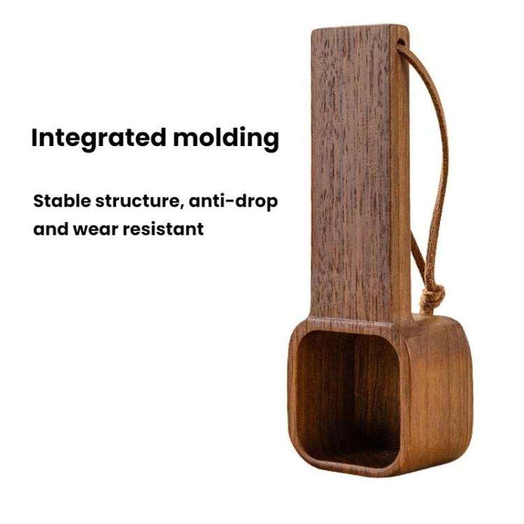Short Handle Solid Wood Square Coffee Spoon Measuring Seasoning Scoop Teaspoon