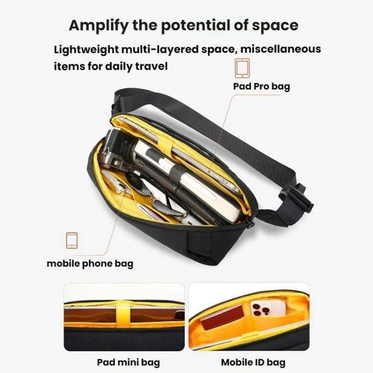BANGE BG2825-1 Crossbody Bag Lightweight Large Capacity Storage Pack(Yellow)