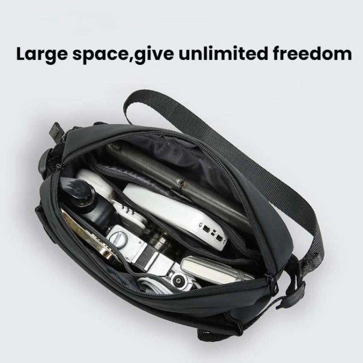 BANGE BG-7837 Men Commuter Durable Waist Bag Single Shoulder Crossbody Bag(Black)