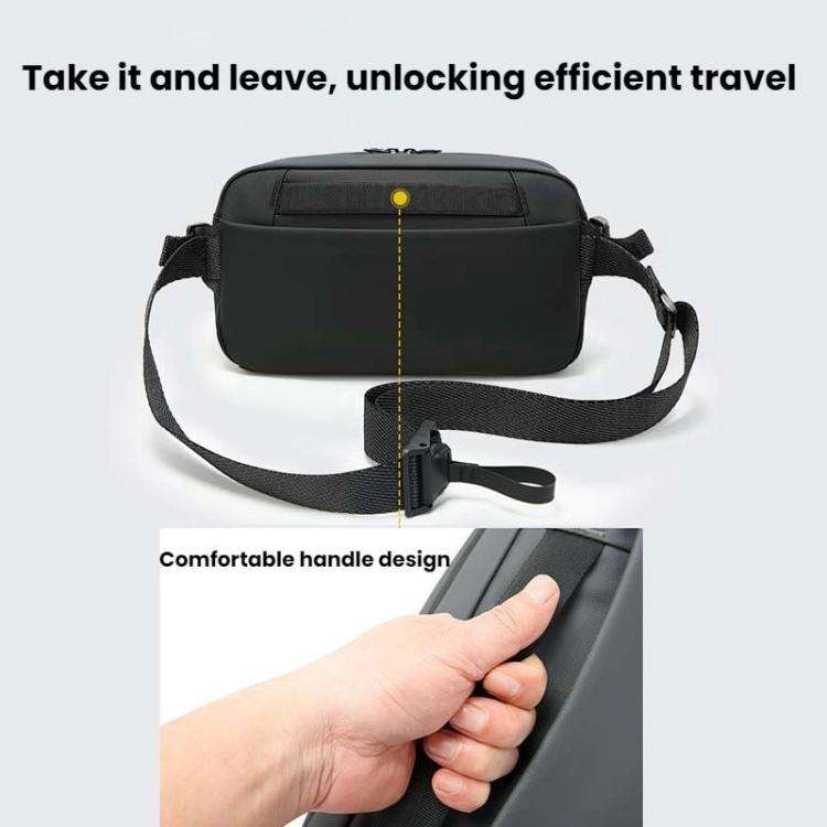 BANGE BG-7837 Men Commuter Durable Waist Bag Single Shoulder Crossbody Bag(Grey)