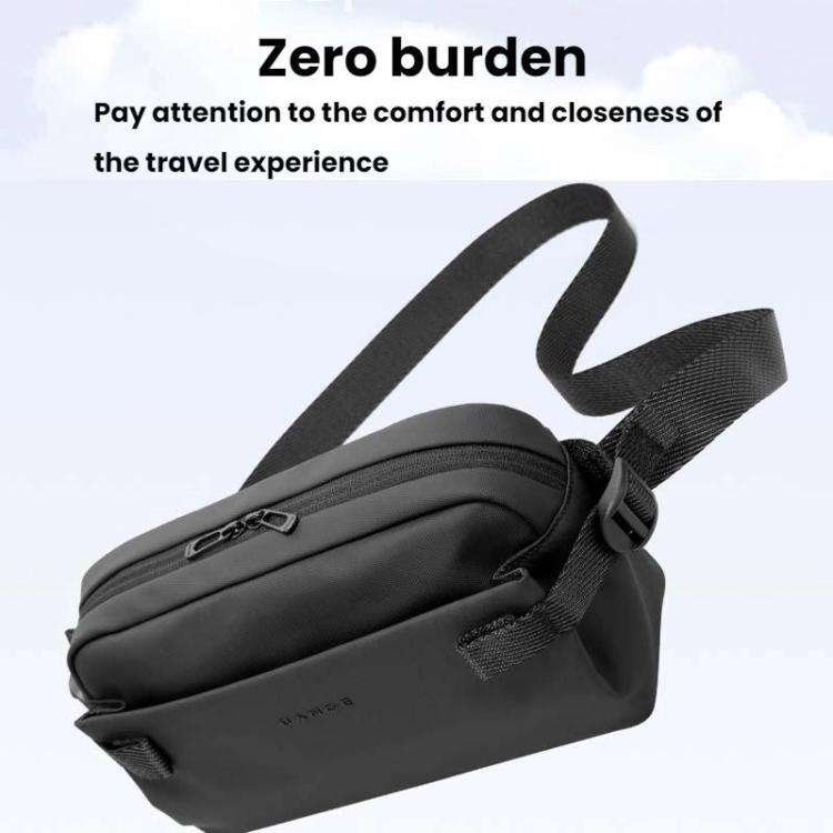 BANGE BG-7837 Men Commuter Durable Waist Bag Single Shoulder Crossbody Bag(Black)