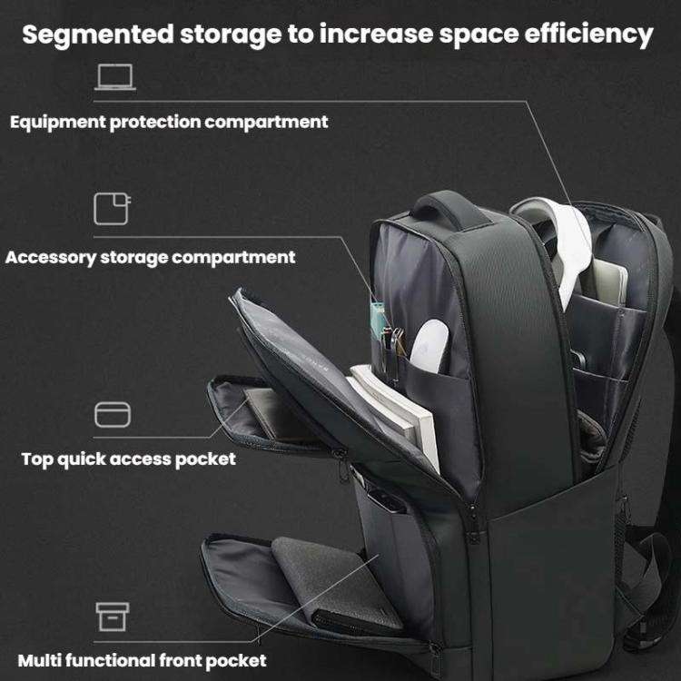 BANGE BG-7822 Large Capacity Multi Compartment Computer Backpack Student Schoolbag(Blue)