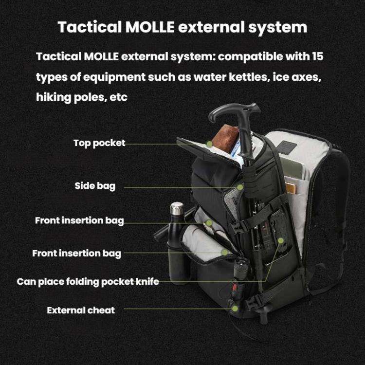 BANGE FW-230 Outdoor Adventure Backpack Multifunctional Hiking Cycling Bag(Black)