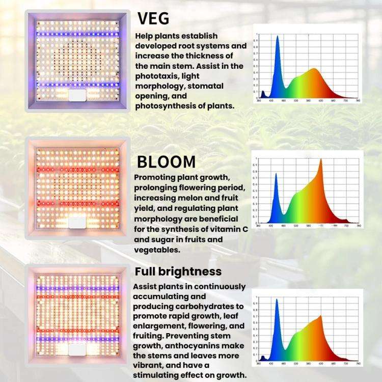 Segmented 504 Beads Sunlight LED Plant Growth Lamp Hanging Vegetable Flower Fill Light(AU Plug)