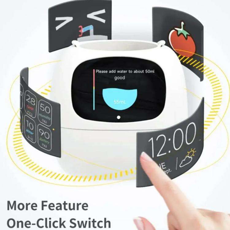 Smart Plant Pot With Multi-Sensors WiFi Plant Monitor With 2-Inch Screen Compatible With Mi/Tuya ...