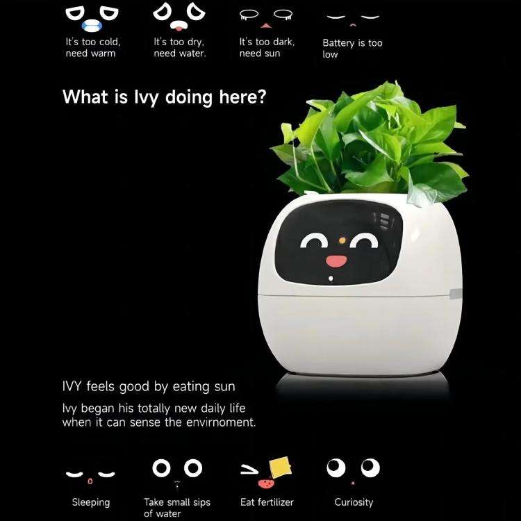 Smart Plant Pot With Multi-Sensors WiFi Plant Monitor With 2-Inch Screen Compatible With Mi/Tuya ...