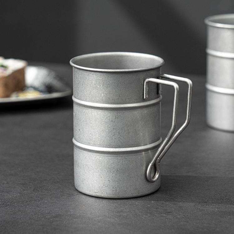 520ml 304 Stainless Steel Camping Mug Sandblasted Vintage Distressed Cup for Coffee, Beer, Outdoo...