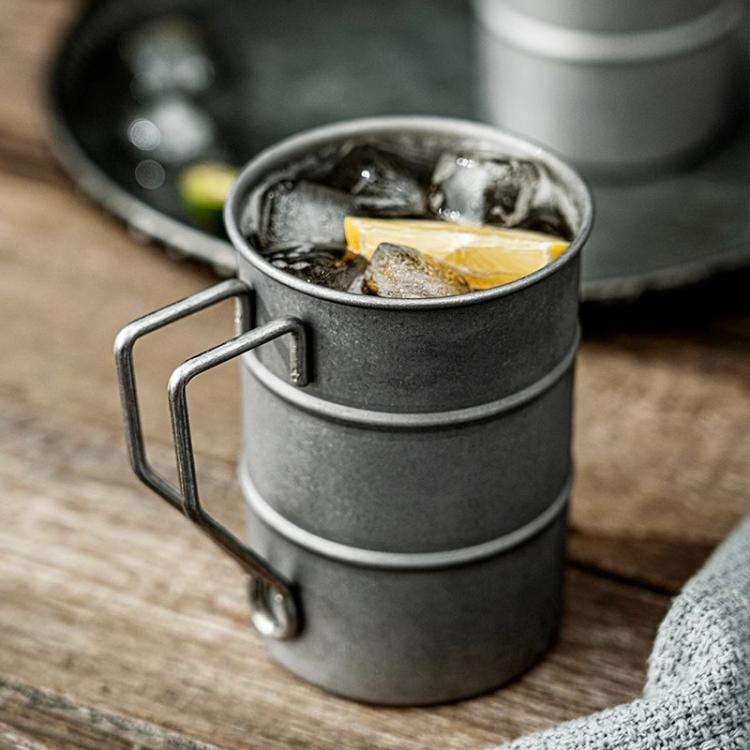 520ml 304 Stainless Steel Camping Mug Sandblasted Vintage Distressed Cup for Coffee, Beer, Outdoo...