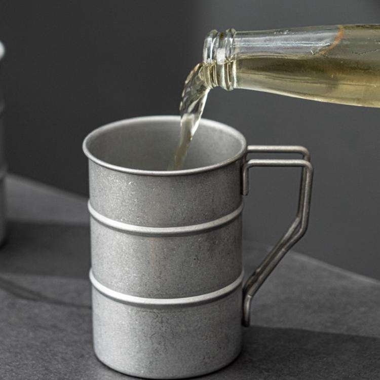 520ml Golden 304 Stainless Steel Camping Mug Sandblasted Vintage Distressed Cup for Coffee, Beer,...
