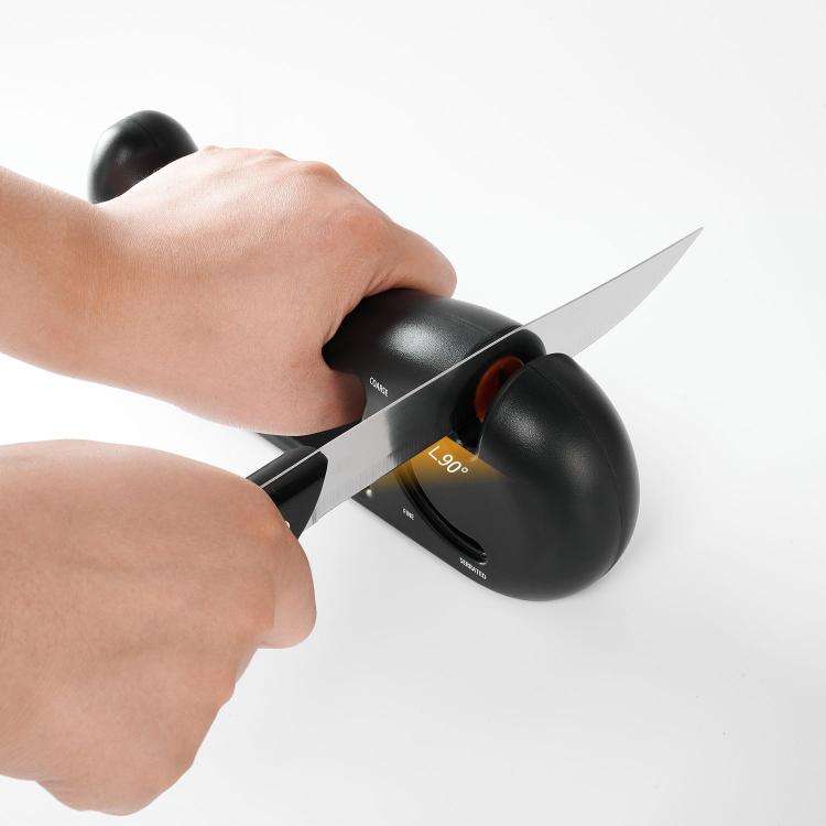 4-in-1 Rotating Knife Sharpener with Coarse/Medium/Fine/Serrated Modes for Kitchen Knives, Scisso...