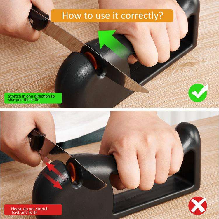 4-in-1 Rotating Knife Sharpener with Coarse/Medium/Fine/Serrated Modes for Kitchen Knives, Scisso...