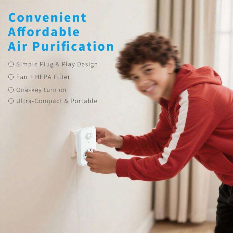Negative Ion Air Purifier With Built-In Fan And 2 HEPA Filters For Indoor Bathroom Odor Removal E...