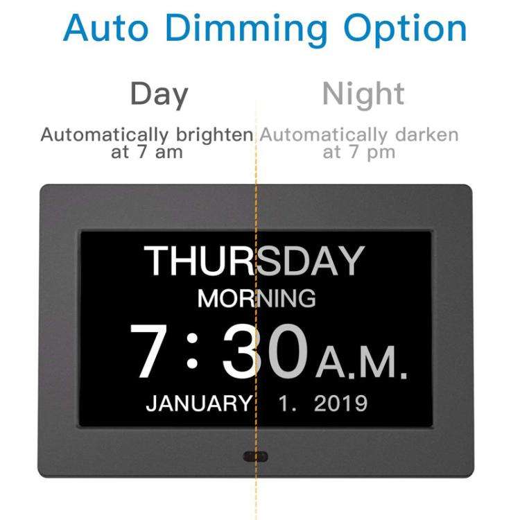 10-Inch Digital Clock With Voice Time Announcement, Auto DST Adjustment, 20 Custom Alarms, 8 Medi...