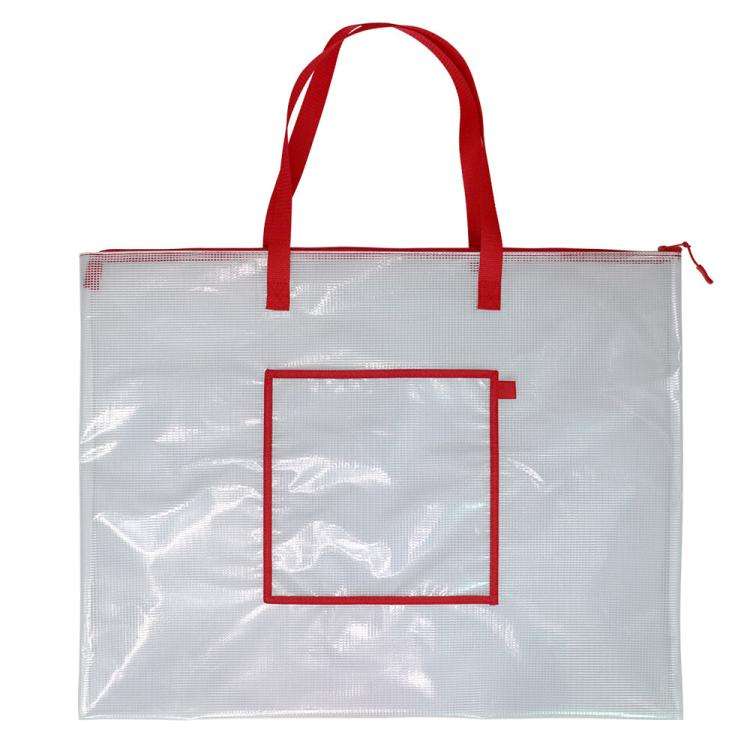 PVC File Storage Painting Bag Beach Bag(Red)