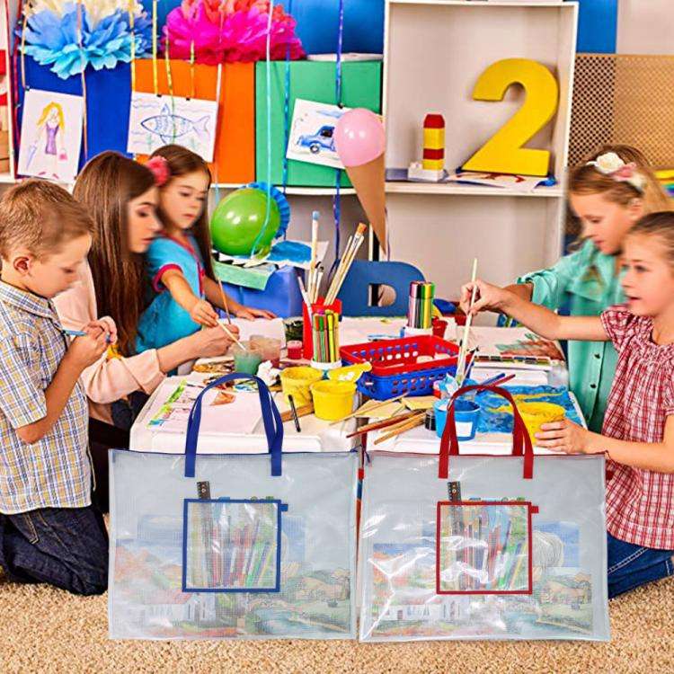 PVC File Storage Painting Bag Beach Bag(Blue)