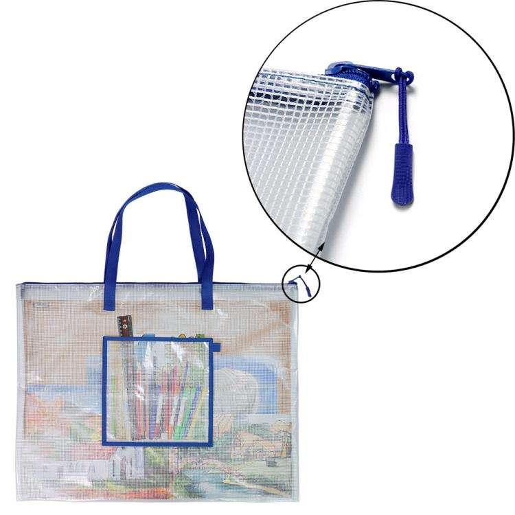 PVC File Storage Painting Bag Beach Bag(Blue)