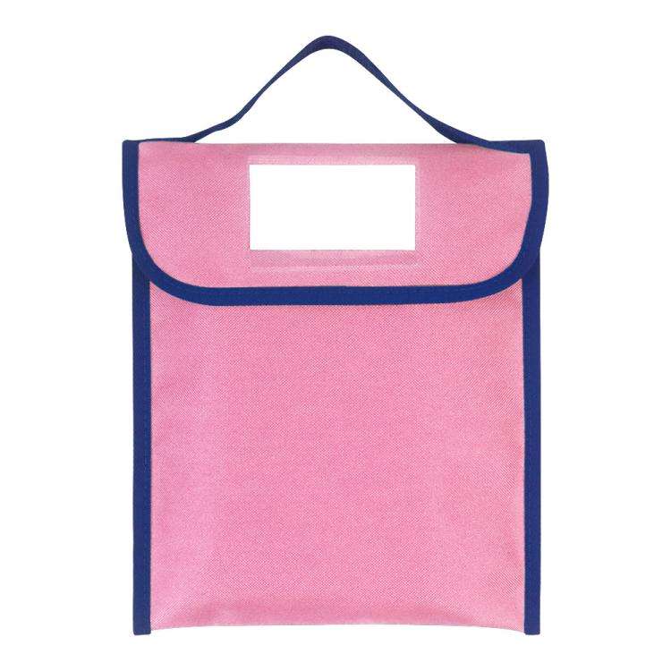 Handheld Book Bag Tutorial Bag With Transparent Pocket For Name Tags(Pink)