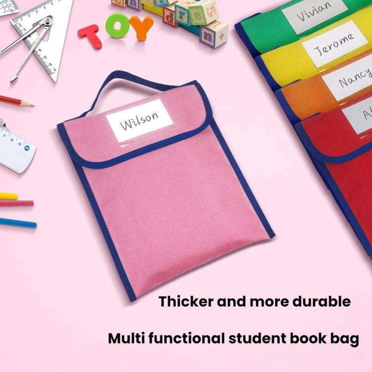 Handheld Book Bag Tutorial Bag With Transparent Pocket For Name Tags(Yellow)