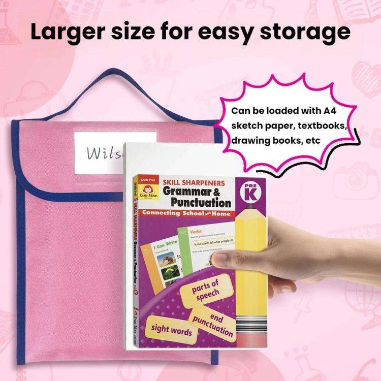 Handheld Book Bag Tutorial Bag With Transparent Pocket For Name Tags(Yellow)