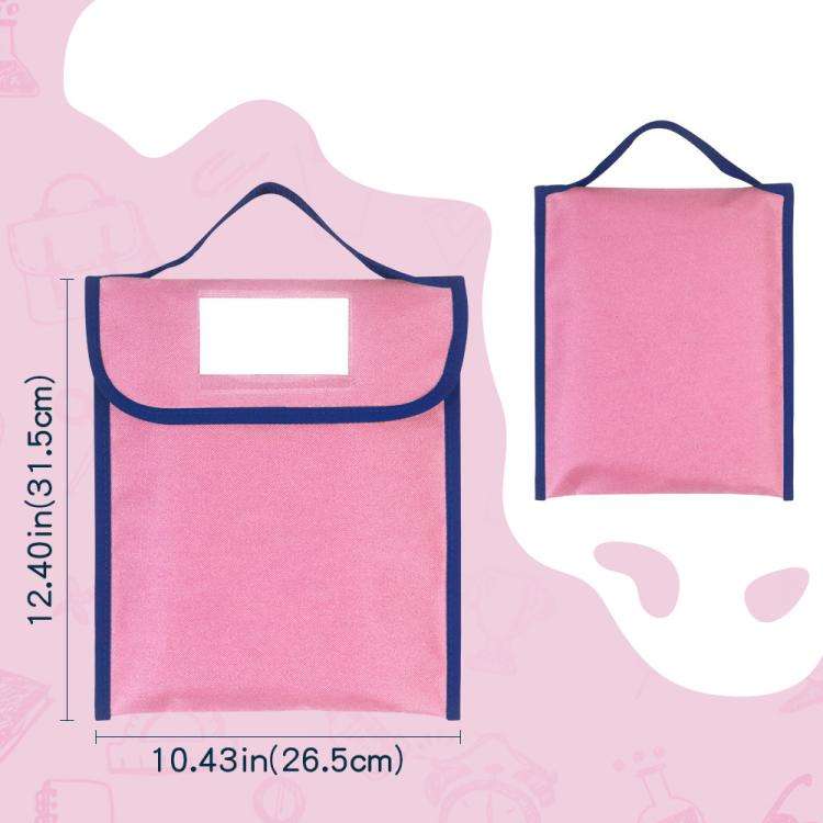 Handheld Book Bag Tutorial Bag With Transparent Pocket For Name Tags(Blue)