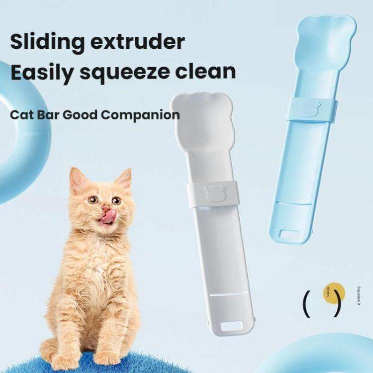Pet Feeder Squeezes Cat Snack Tableware(Blue)