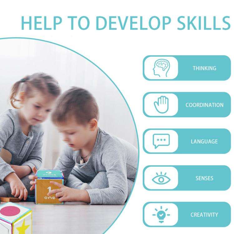 Card Insertable Soft Dice Educational Training Throwing Toy For Children Early Education Enlighte...