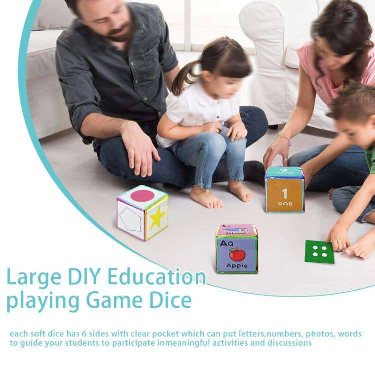 Card Insertable Soft Dice Educational Training Throwing Toy For Children Early Education Enlighte...