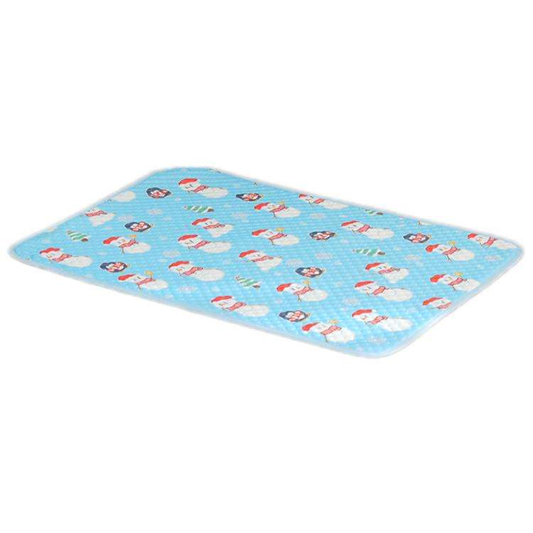 50x40cm Car Cat Sleeping Pads Cool Mats For Pets(Blue Winter Snowman)