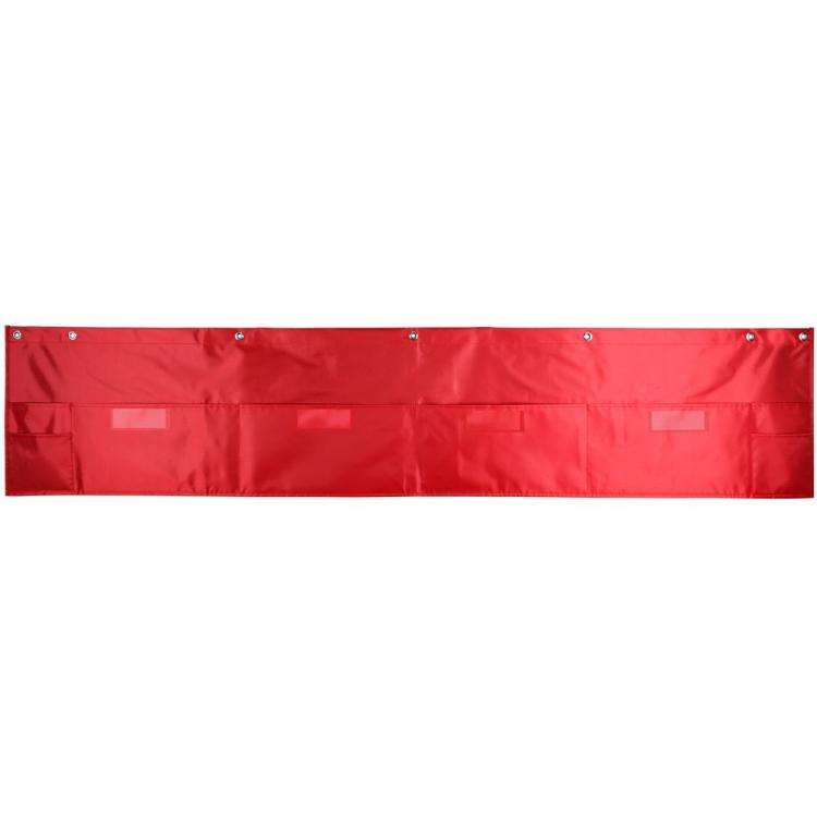 4 Grids File Storage Hanging Bag Horizontal Wall Mount For Under Classroom Whiteboard(Red)