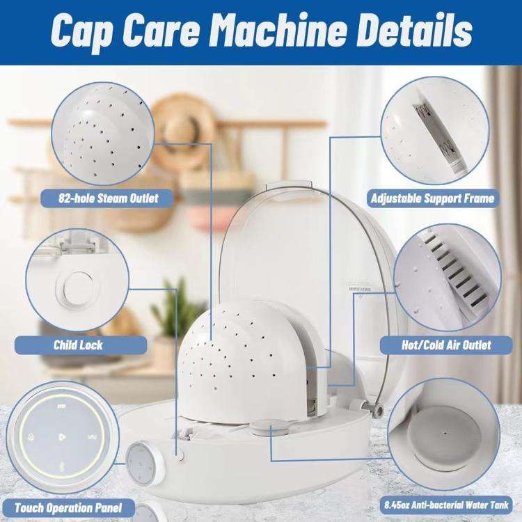Multifunctional Hat Wig Care Cleaning Disinfection Steam Ironing Machine(UK Plug)