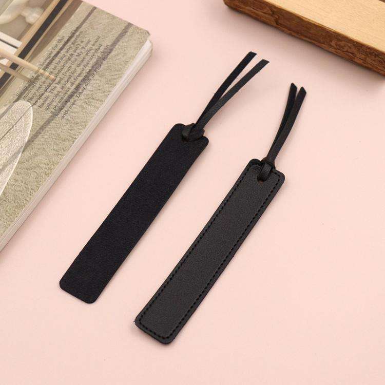 Leather Divider Bookmarks Portable Office Bookmark Holder Reading Divider(Black)