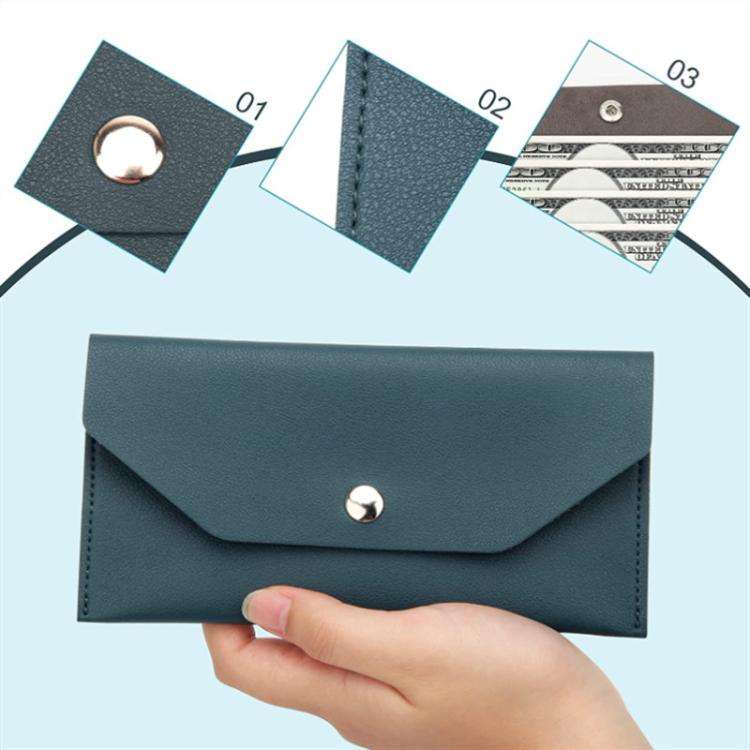 PU Leather Wallet Business Card Holder Card Case Envelope Card Bag(Brown)