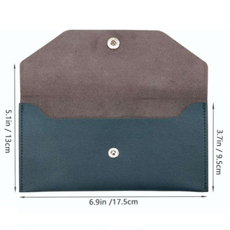PU Leather Wallet Business Card Holder Card Case Envelope Card Bag(Brown)