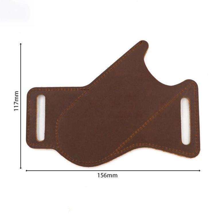 5 Inch Folding Knife Cowhide Storage Pouch Knife Sheath Waist Mounted Tool Pouch(Sable)