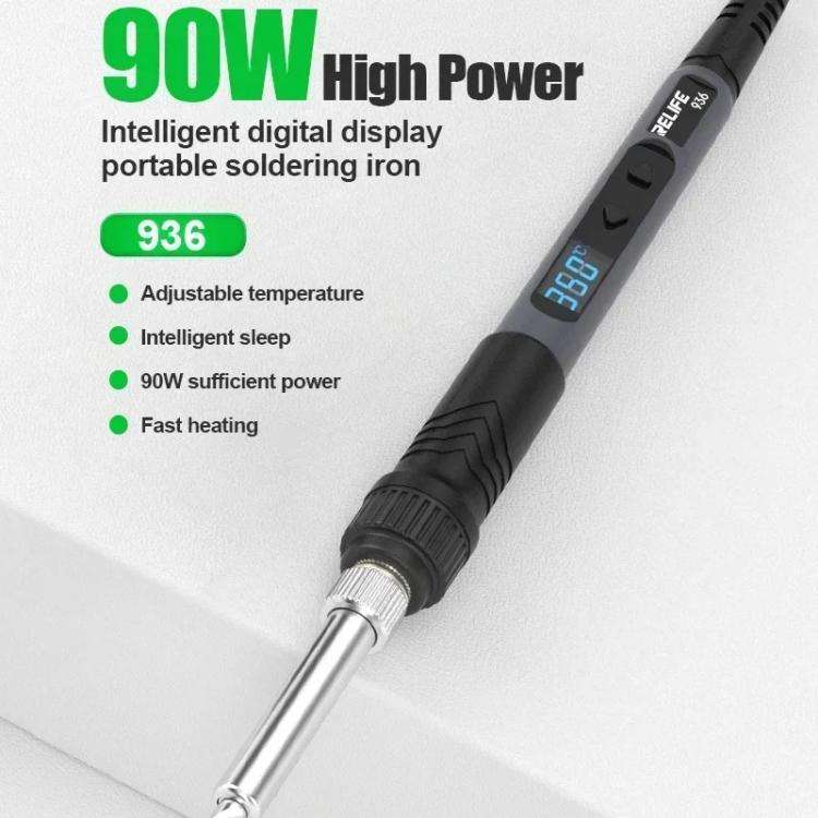 RELIFE 936 90W High Power Internal Heating Smart Digital Display Soldering Iron, US Plug