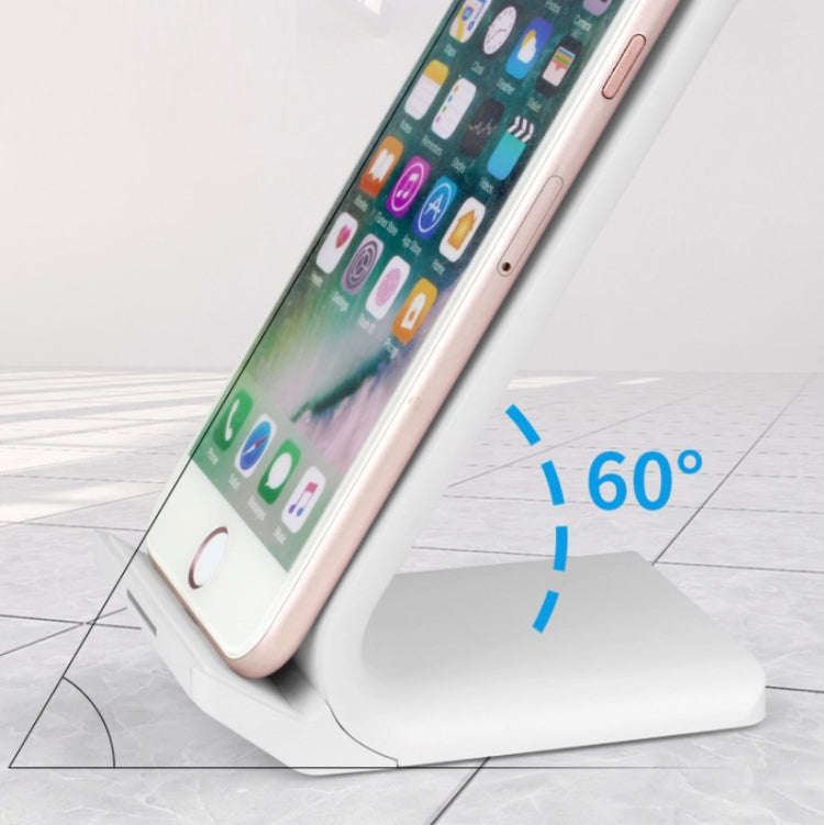 R2 10W Vertical Mobile Phone Wireless Charger Smart Fast Charge Charging Stand Desktop Stand(Black)