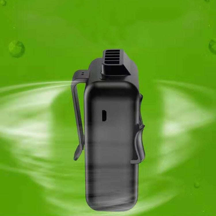 Mini Hanging Waist Fan USB Charging Leafless Portable Handheld Fan, Battery Capacity:4000mAh(Black)