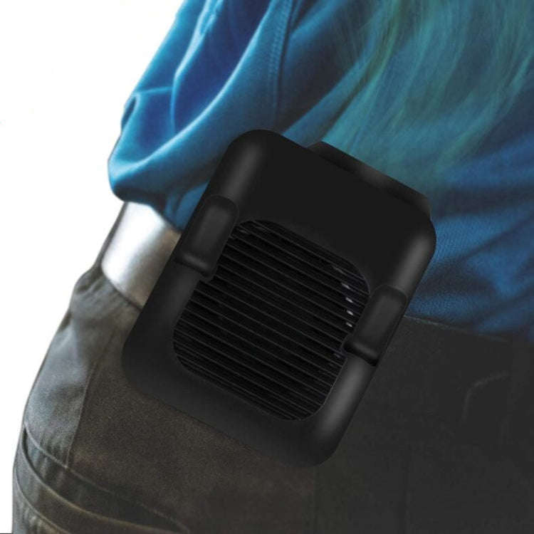 Mini Hanging Waist Fan USB Charging Leafless Portable Handheld Fan, Battery Capacity:4000mAh(Black)