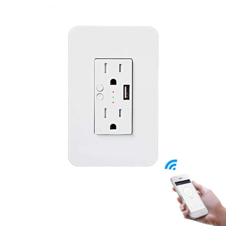 Smart Wall Socket 120 Type WIFI Remote Control Voice Control With USB Socket, Model:American Wall...