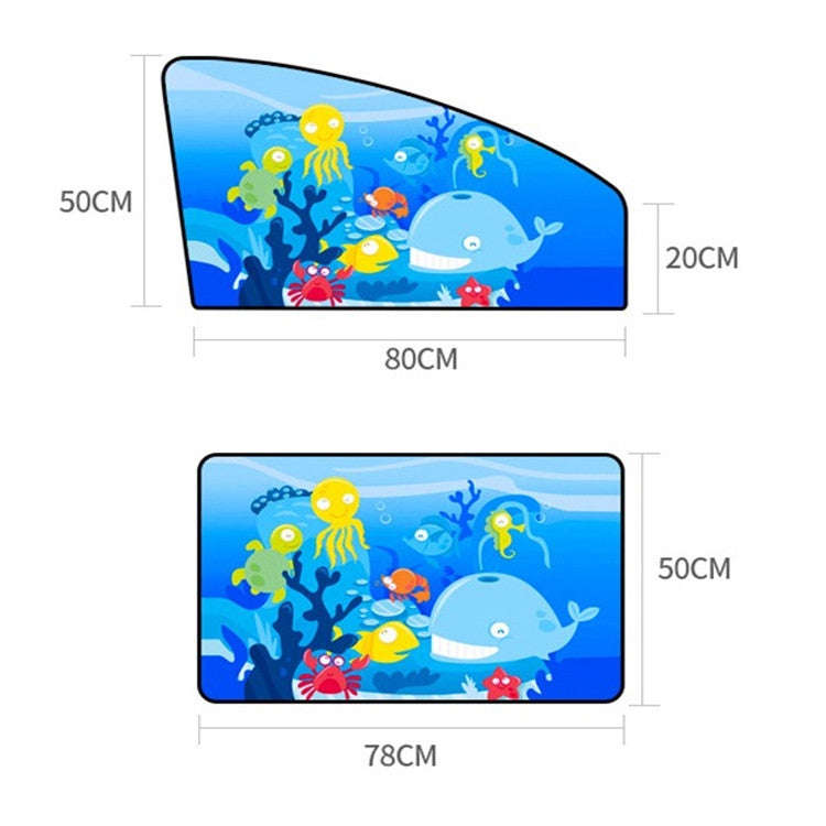 Car Cartoon Magnetic Sunshade Sunscreen Telescopic Collapsible Sunshield, Size:Rear Square(Amusem...