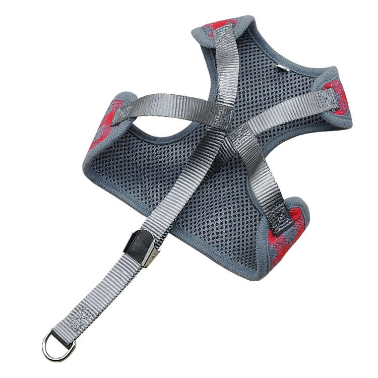 Adjustable Bow Plaid Vest Lead Pull Rope Leash for Cat Dog Pet(M)