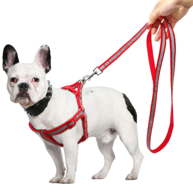 Small Medium Dogs Nylon Reflective Dog Leash Lead Set, Size:S(Red)