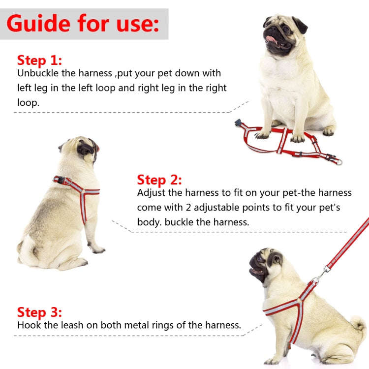 Small Medium Dogs Nylon Reflective Dog Leash Lead Set, Size:S(Yellow)